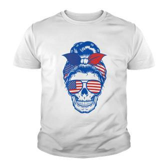 Ultra Maga Red White Blue Skull Youth T-shirt - Monsterry CA