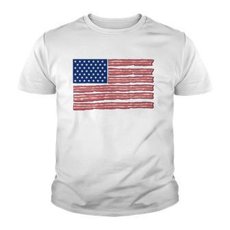 Usa Flag Made Out Of Bacon Youth T-shirt - Thegiftio UK