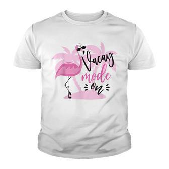 Vacay Mode On Beach Flamingo Summer Vacation Youth T-shirt - Thegiftio UK