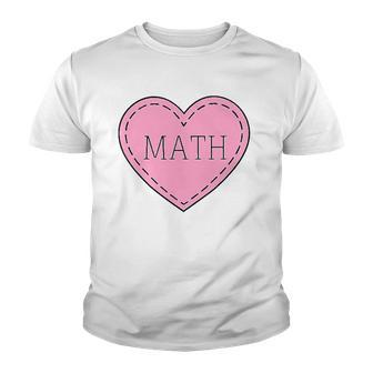 Valentines Day Math Heart Design Mathematics Youth T-shirt | Mazezy