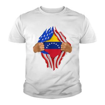 Venezuelan Blood Inside Me | Venezuela Flag Gift Youth T-shirt - Thegiftio UK