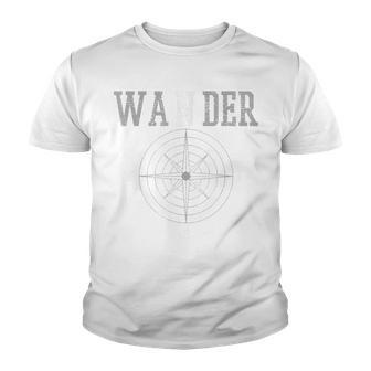 Wander Compass Hiking Camping Adventure Youth T-shirt - Thegiftio UK