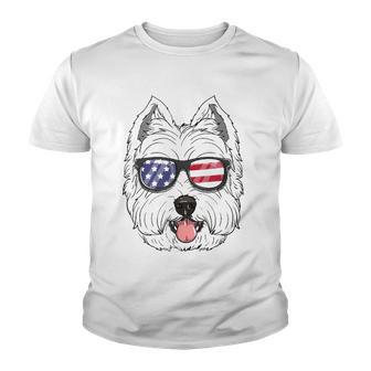 West Highland White Terrier Dog 4Th Of July American Westie Youth T-shirt - Thegiftio UK