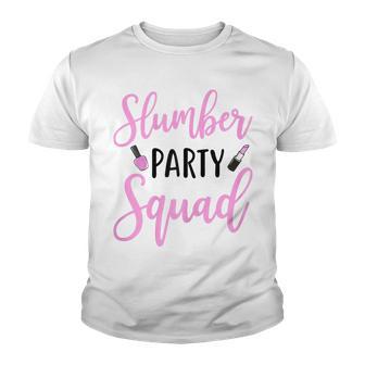 Womens Funny Slumber Party Squad Sleepover Pajama Nails And Makeup Youth T-shirt - Thegiftio UK