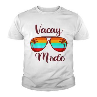 Womens Vacay Mode On Summer Weekend Vacation Sunglasses Graphic Youth T-shirt - Thegiftio UK