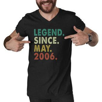16 Years Old Funny Legend Since May 2006 16Th Birthday Gifts Men V-Neck Tshirt | Mazezy