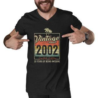 20 Birthday Gifts Vintage 2002 Limited Edition 20 Years Old Men V-Neck Tshirt | Mazezy