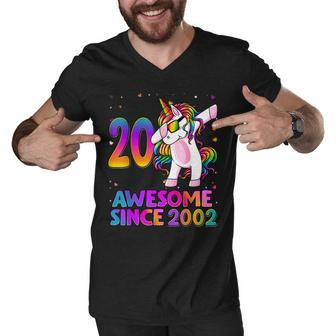 20 Year Old Unicorn Dabbing 20Th Birthday Girl Unicorn Party Men V-Neck Tshirt - Seseable