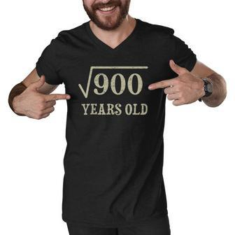 30 Years Old 30Th Birthday Give Idea Square Root Of 900 Vintage Birthday Men V-Neck Tshirt | Mazezy