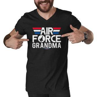 Air Force Grandma Us Veterans 4Th Of July - American Flag Men V-Neck Tshirt | Mazezy