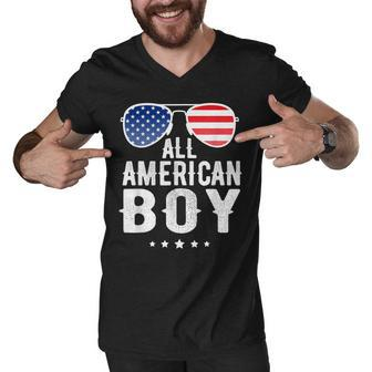 All American Boy 4Th Of July Humor Usa Patriotic Men V-Neck Tshirt - Seseable