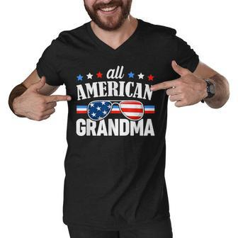 All American Grandma 4Th Of July Usa Family Matching Outfit Men V-Neck Tshirt - Seseable