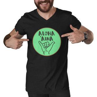 Aloha Aina Love Of The Land Men V-Neck Tshirt | Mazezy