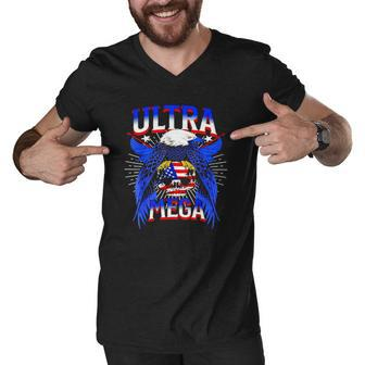 America Eagle Skull Ultra Mega The Great Maga King Ultra Mega Patriot Men V-Neck Tshirt | Mazezy