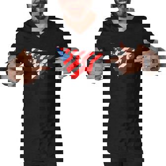 American Flag Paper Plane 4Th Of July Patriotic Usa Flag Men V-Neck Tshirt | Mazezy