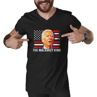 Anti Joe Biden The Malarkey King Pro Trump Ultra Maga King Men V-Neck Tshirt | Mazezy