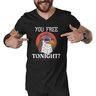 Are You Free Tonight 4Th Of July Retro American Bald Eagle Men V-Neck Tshirt | Mazezy