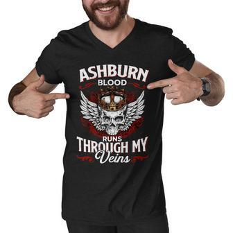 Ashburn Blood Runs Through My Veins Name V2 Men V-Neck Tshirt - Monsterry