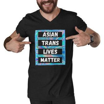 Asian Trans Lives Matter Lgbtq Transsexual Pride Flag Men V-Neck Tshirt | Mazezy