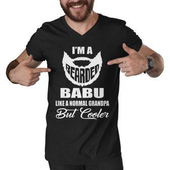 Babu Grandpa Gift Bearded Babu Cooler Men V-Neck Tshirt - Seseable