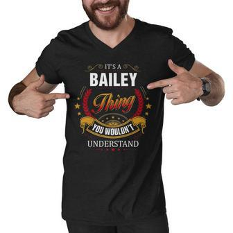 Bailey Shirt Family Crest Bailey T Shirt Bailey Clothing Bailey Tshirt Bailey Tshirt Gifts For The Bailey Men V-Neck Tshirt - Seseable