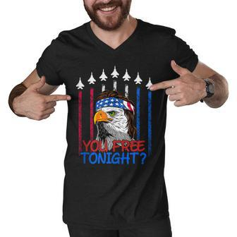 Bald Eagle You Free Tonight 4Th Of July Air Force Patriotic Men V-Neck Tshirt - Seseable