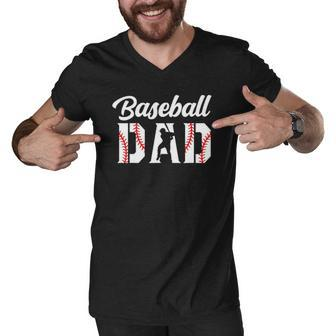 Baseball Dad Apparel - Dad Baseball Men V-Neck Tshirt | Mazezy