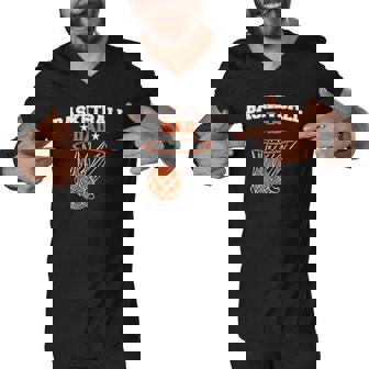 Basketballer Sport Player Fathers Day Basketball Dad Men V-Neck Tshirt | Mazezy