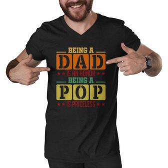Being A Pop Is Priceless Grandpa Gift Men V-Neck Tshirt | Mazezy