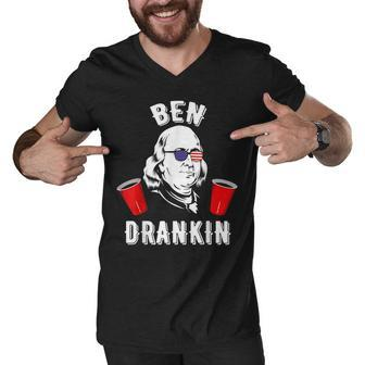Ben Drankin Benjamin Sunglasses 4Th Of July Men V-Neck Tshirt - Seseable