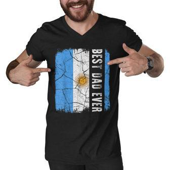 Best Argentinian Dad Ever Argentina Daddy Fathers Day Men V-Neck Tshirt - Monsterry UK