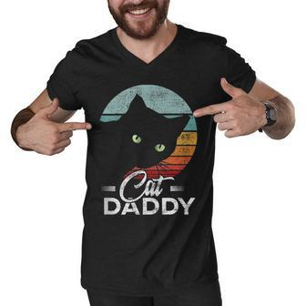Best Cat Dad Daddy Ever Cat Lover Men V-Neck Tshirt - Monsterry
