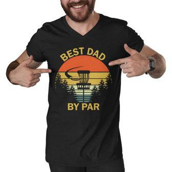 Best Dad By Par Disc Golf Father Men V-Neck Tshirt - Monsterry UK
