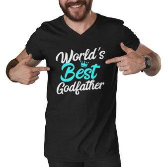 Best Godfather Ever Words Best Godfather Men V-Neck Tshirt | Mazezy