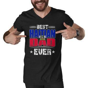 Best Haitian Dad Ever Fathers Day Men V-Neck Tshirt | Mazezy