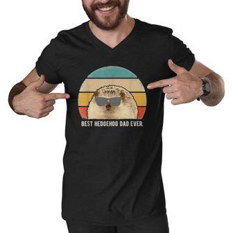 Best Hedgehog Dad Ever Animal Funny Retro Classic Men V-Neck Tshirt | Mazezy