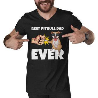 Best Pitbull Dad Ever Dog Owner Funny Pitbull Men V-Neck Tshirt - Seseable