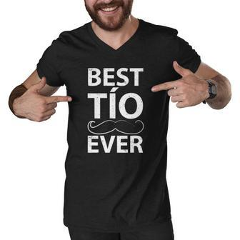 Best Tio Ever Best Uncle Ever Mustache Men V-Neck Tshirt | Mazezy