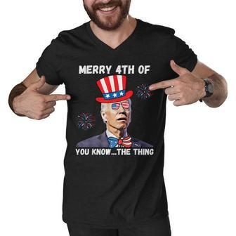 Biden Dazed Merry 4Th Of You Know The Thing 4Th Of July Men V-Neck Tshirt | Mazezy