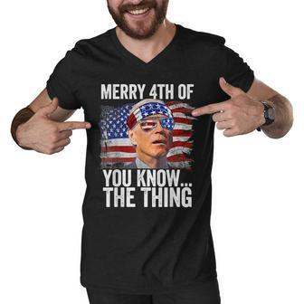 Biden Dazed Merry 4Th Of You KnowThe Thing Funny Biden Men V-Neck Tshirt - Seseable
