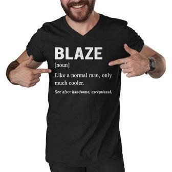 Blaze Name Gift Blaze Funny Definition Men V-Neck Tshirt - Seseable