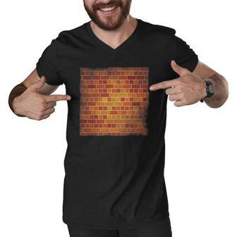 Brick Wall Construction Masonry Building Graphic Tee Men V-Neck Tshirt | Mazezy