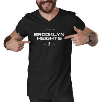 Brooklyn Heights Bk Vintage Retro Men V-Neck Tshirt | Mazezy