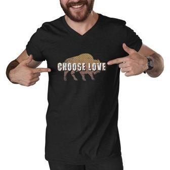 Choose Love Buffalo Choose Love Men V-Neck Tshirt | Mazezy