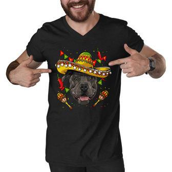 Cinco De Mayo Pit Bull Men Women Kids Sombrero T-Shirt Men V-Neck Tshirt - Seseable