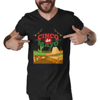 Cinco De Mayosombrero Maracas Mexican Fiesta Men V-Neck Tshirt | Mazezy