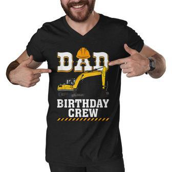 Construction Birthday Party Digger Dad Birthday Crew Men V-Neck Tshirt - Seseable