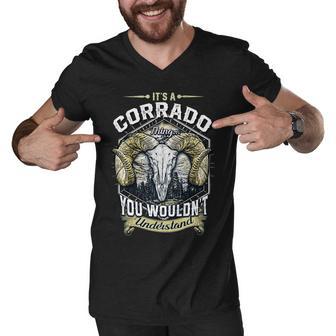 Corrado Name Shirt Corrado Family Name V3 Men V-Neck Tshirt - Monsterry UK