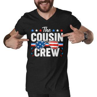 Cousin Crew 4Th Of July Patriotic American Family Matching Men V-Neck Tshirt | Mazezy