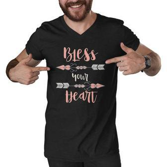 Cute Bless Your Heart Southern Culture Saying Men V-Neck Tshirt | Mazezy